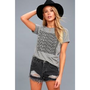 RVCA | Washed Black Destroyed Cutoff Shorts | 26